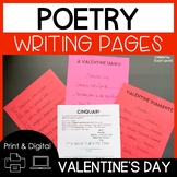 Valentine's Day Poetry Writing Pages Print and Digital