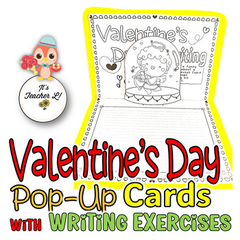 Preview of Valentine’s Day Pop-Up Cards with Writing Exercises | Valentine’s Day Project