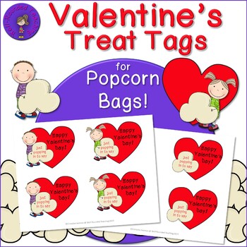 Preview of Valentine's Day Popcorn Treat Tags