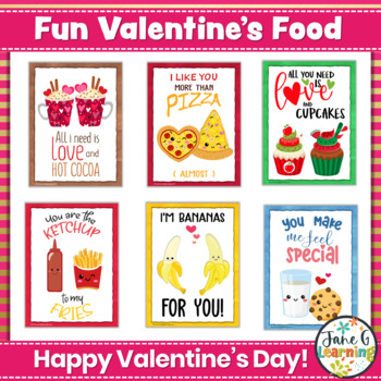 Valentine's Day Bulletin Board Posters | Fun Food Theme | Valentine Puns