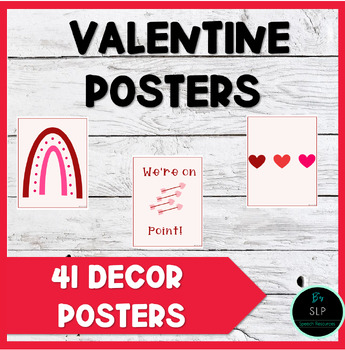 Preview of Valentine's Day Posters for Bulletin Board and Room Decor Decorations