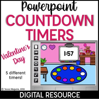 Preview of Valentine's Day Digital Powerpoint Countdown Timers freebie