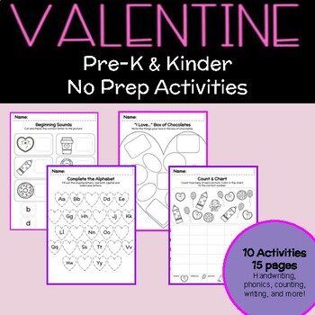 Preview of Valentine's Day Pre-K & Kindergarten Activities