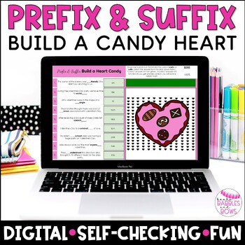 Preview of Valentine's Day Prefix and Suffix Activity Digital