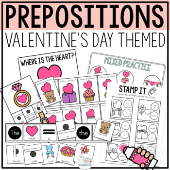 Preview of Valentine's Day Prepositions Activities- Spatial Concepts- Speech Therapy