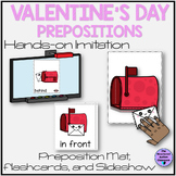 Valentine's Day Prepositions Hands-on Flashcards and Slide