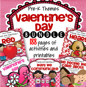 Preview of Valentine's Day Preschool Curriculum Activities BUNDLE of 5 Packs