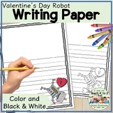 Valentine's Day Primary Lined Writing Paper for Grades K-2