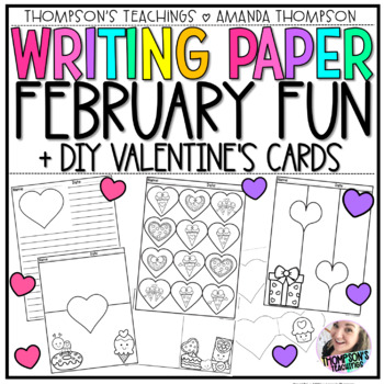 Preview of Valentine's Day Writing Paper | Valentine's Day Cards | Primary Writing Paper