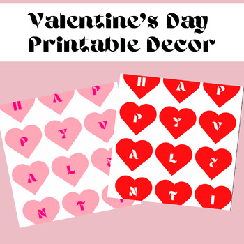 Valentine's Day Printable Banner Decorations by MissTullTeaches | TPT