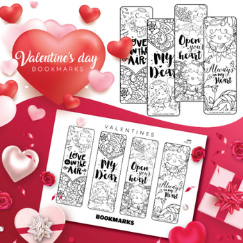 Valentine's Day Bookmarks (Set of 12) - Sarah Renae Clark