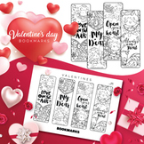 Valentine's Day Printable Bookmark to Color