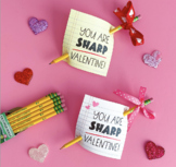 Valentine's Day Printable Cards 2022: Pencil themed
