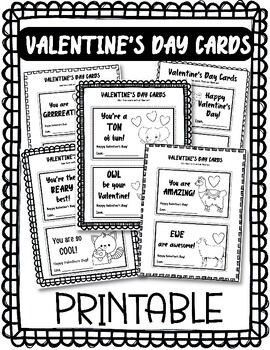 Valentine’s Day Printable Cards - Celebration In The Classroom by Medd ...