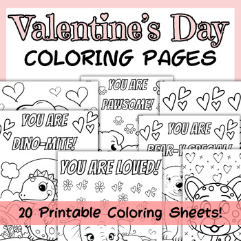 Valentine's Day Activity | Printable Coloring Pages | No Prep | TPT