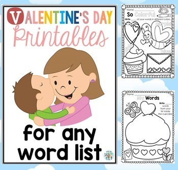 Preview of Valentine's Day Printables for any Word List