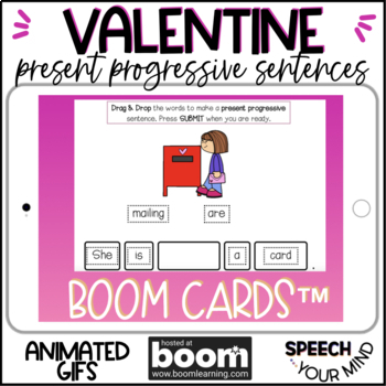 Preview of Valentine's Day Progressive Sentences BOOM Cards™ | Valentine Sentences GIFS
