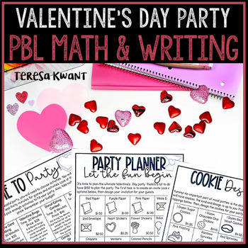 Preview of Valentine's Day Project Based Learning Math, Writing, and STEAM Activities | PBL