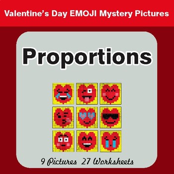 Valentine's Day: Proportions - Color-By-Number Math Mystery Pictures