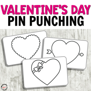 Preview of Valentine's Day Push Pin Cards for Fine Motor activities