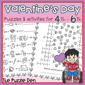 Preview of Valentine's Day Puzzle Pack - 15 Pages of Puzzles for Upper Elementary