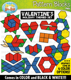Valentine's Day Puzzle Pattern Blocks Clipart {Zip-A-Dee-D
