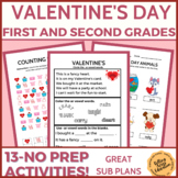 Valentine's Day Puzzles Worksheets 1st 2nd Grade Sub Plan 