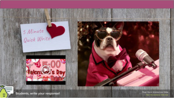 Preview of Valentine's Day Quick Write - Peardeck Ready