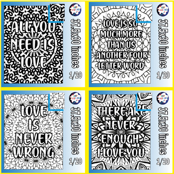 Preview of Valentine's Day Quote Collaboative Coloring Poster Art Craft,  Love /Bundle