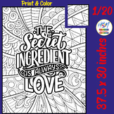 Valentine's Day Quote Collaboative Coloring Poster Art Cra
