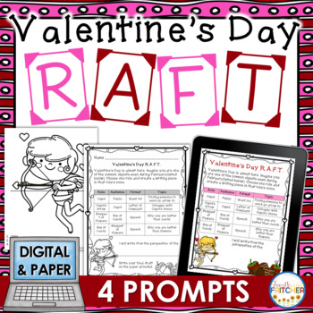 Preview of Valentine's Day RAFT Creative Writing Activity | Digital | Distance Learning