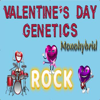 Preview of Valentine's Day ROCK Genetics, Heredity, Inheritance Punnett Square MONOHYBRID