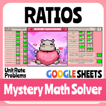 Preview of Valentine's Day - Ratios - Digital Math Activity - Pixel Art