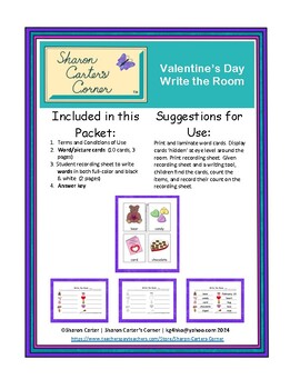 Preview of Valentine’s Day Read, Write and Count the Room