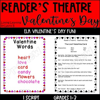 Preview of Valentine's Day Reader's Theatre for grades 1 - 3, Scripts Drama Fluency