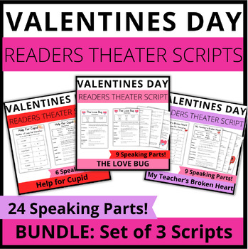 Preview of Valentine's Day Readers Theater 3 Script BUNDLE 3rd 4th and 5th Grade 24 Parts