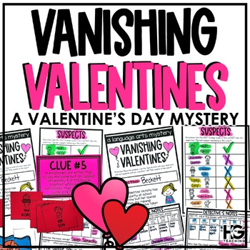 Preview of Valentine's Day Reading Activities ESCAPE ROOM | The Vanishing Valentines