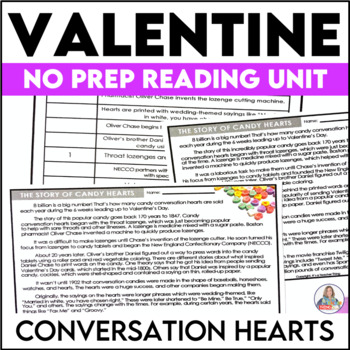 Preview of Valentine's Day Reading Activities - February Reading Comprehension