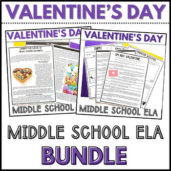 Preview of Valentine's Day Reading Activities - Middle School English Bundle