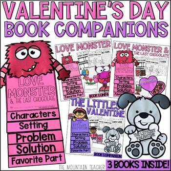 Preview of Valentine's Day Reading Comprehension BUNDLE Book Companions with Writing Crafts