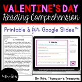 Valentine's Day Reading Comprehension Nonfiction Grades 4-