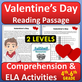 Valentine's Day Reading Comprehension Passage and Activiti