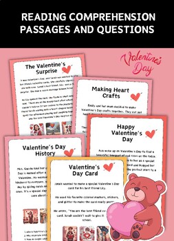 Preview of Valentine's Day Reading Comprehension Passages.