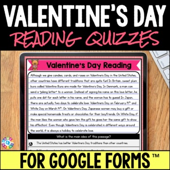 Preview of Valentine's Day ELA Reading Comprehension Passages with Questions Digital