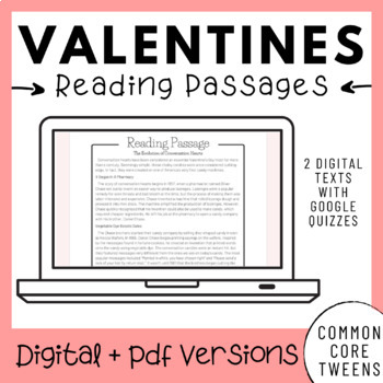 Preview of Valentine's Day Reading Comprehension Passages and Questions | Google Classroom