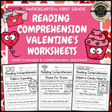 Valentine's Day Reading Comprehension Worksheets PreK Kind