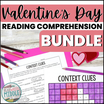 Preview of Valentine's Day Reading Comprehension and Context Clues Color by Number