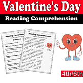 Valentine's Day Reading Comprehension for 4th/6th Grade