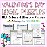 Valentine's Day Reading Logic Puzzles Activities for Enrichment