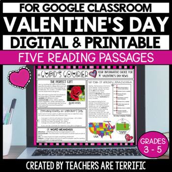 Preview of Valentine's Day Reading Passages - Digital & Printable